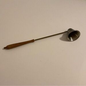 Vintage Carey Pewter Candle Snuffer Wood Handle 10 Inch Length